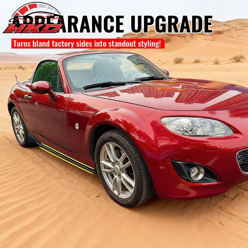 Fits 09-15 Mazda MX-5 Miata IKON Style Side Skirts Gloss Black Rocker Panels ABS