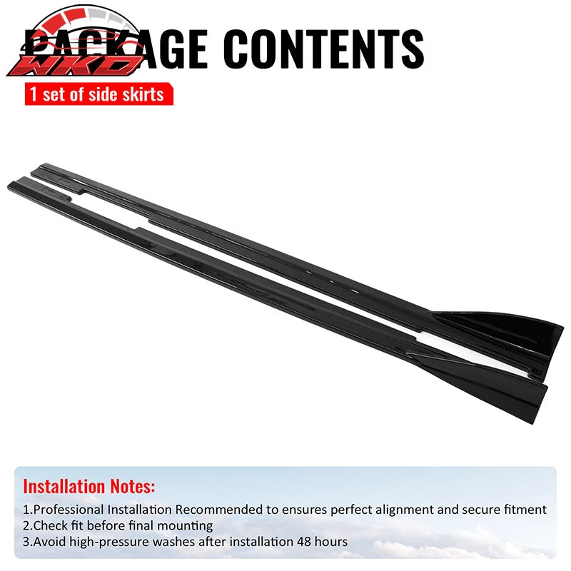 Fits 09-15 Mazda MX-5 Miata IKON Style Side Skirts Gloss Black Rocker Panels ABS