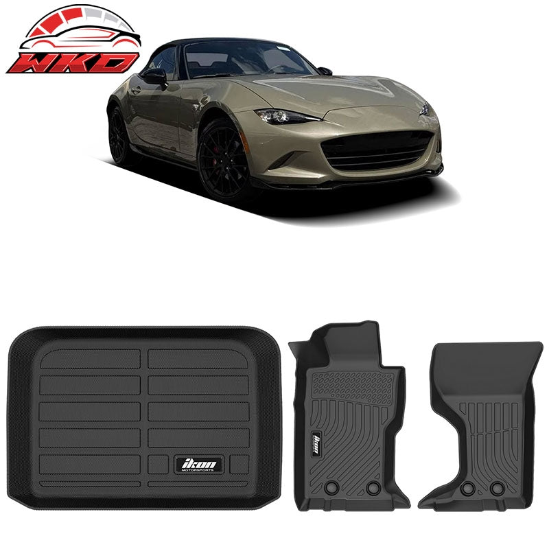 Wholesale 16-26 Mazda MX-5 Miata TPE All Weather Waterproof 3D Floor + Trunk Mats