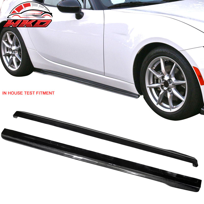 Fits 16-20 Mazda MX5 Miata CS Style Side Skirts 2PC - Matte Carbon Fiber