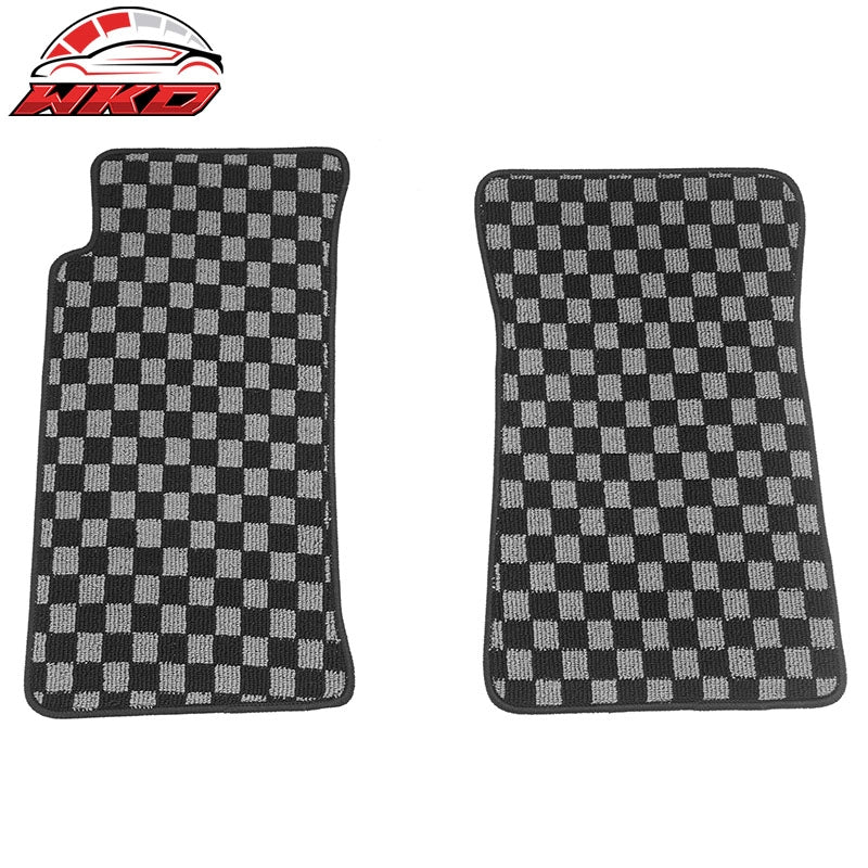 Wholesale 90-97 Mazda Miata MX5 Floor Mats Non-Slip Carpet Checkered Black Gray Plaid
