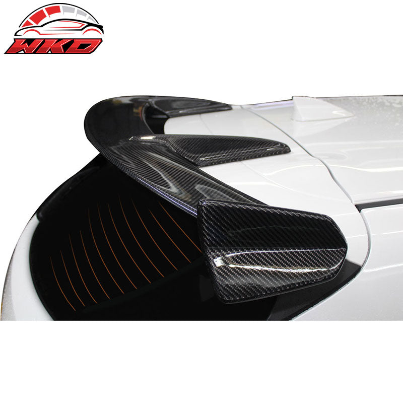 Fits 14-18 Mazda 3 Hatchback 5DR Roof Spoiler KS Style Carbon Fiber Rear Wing