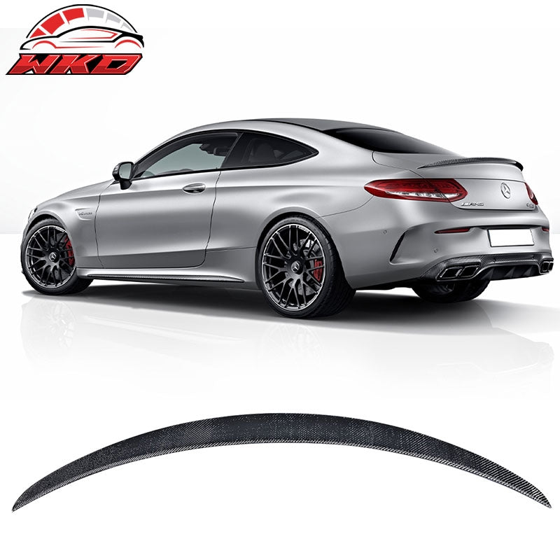 Fits 17-22 Mercedes-Benz W205 C Class 2DR Coupe Matte Carbon Fiber Trunk Spoiler
