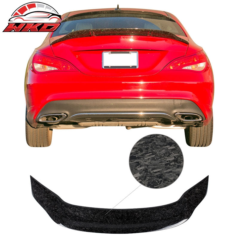 Fits 13-19 Mercedes CLA C117 R Style Trunk Spoiler - Matte Forged Carbon Fiber