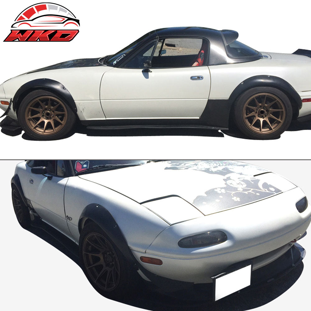 Fits 90-97 Miata NA MX5 4 Piece Front+Rear 60mm Wide Fender Flares PU