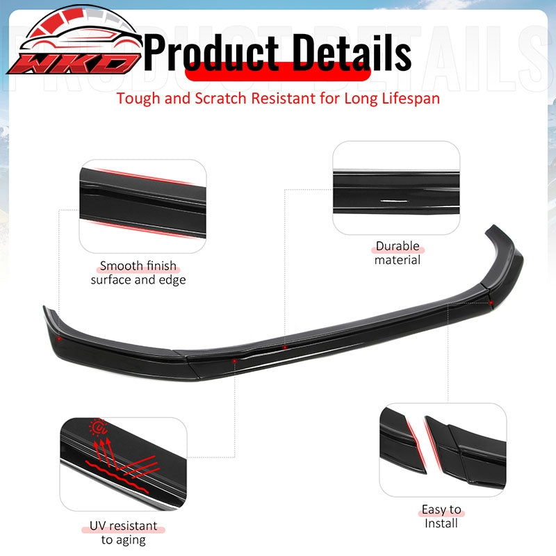 For 2022-2024 Mini Cooper F55 F56 DAG Style Front Bumper Lip Spoiler Gloss Black