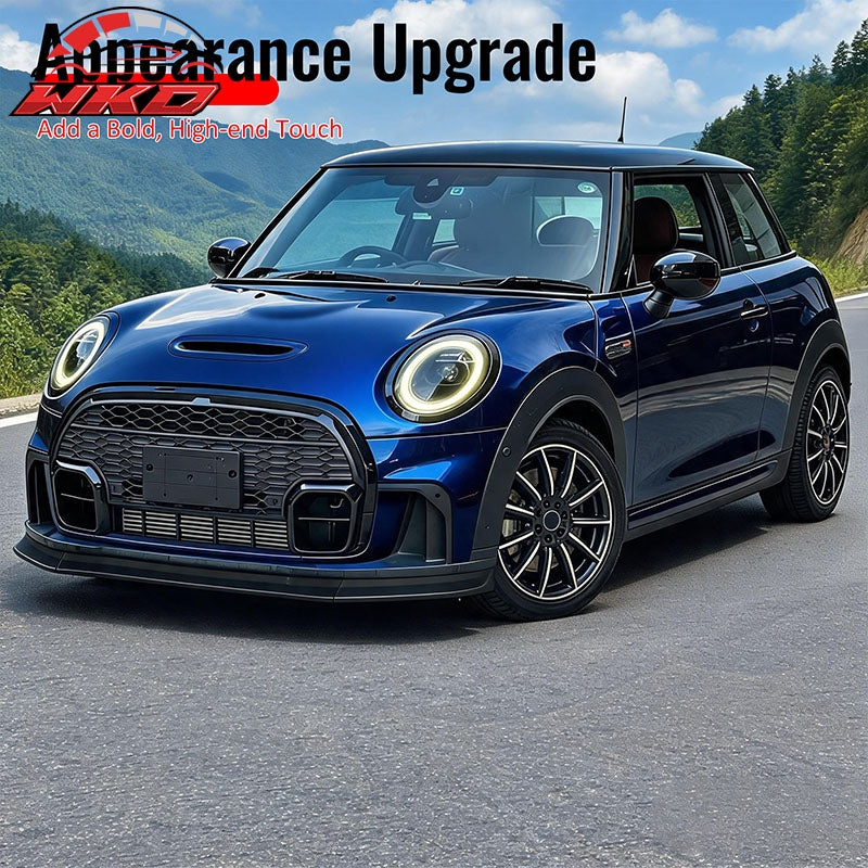 For 2022-2024 Mini Cooper F55 F56 DAG Style Front Bumper Lip Spoiler Gloss Black