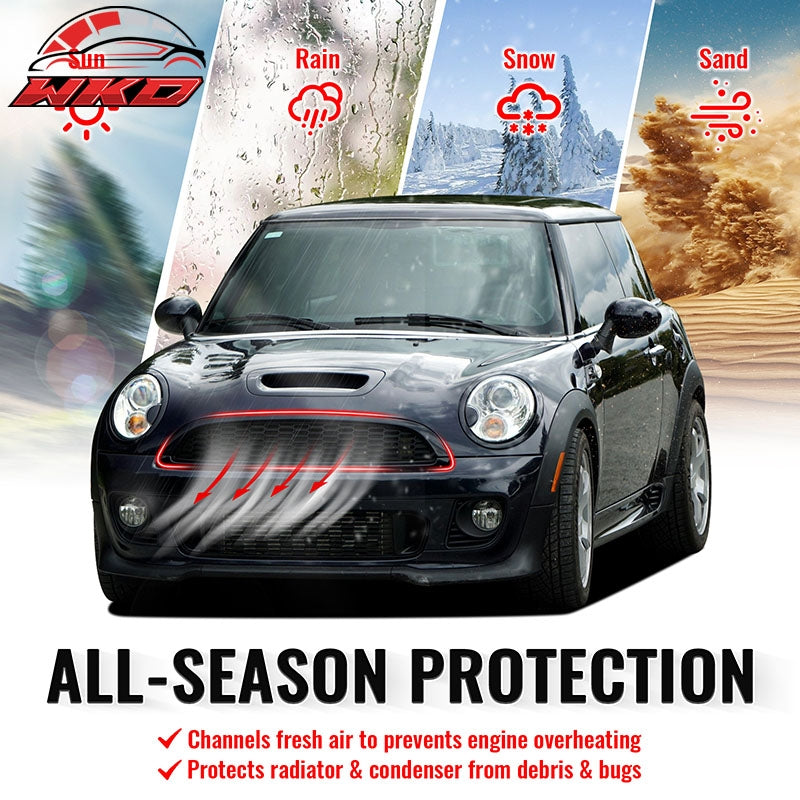 For 08-15 Mini Cooper S JCW R55 R56 R57 R58 R59 Gloss Black Front Grille w/Frame