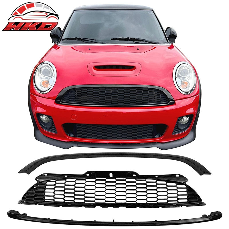 Wholesale For 08-15 Mini Cooper S JCW R55-R59 Carbon Fiber Print Front Grille w/ Frame ABS