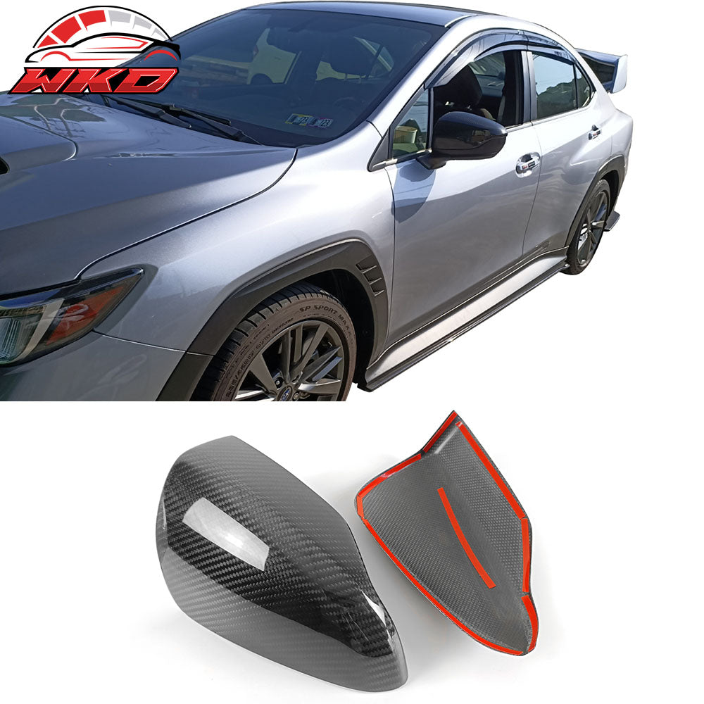 Fits 22-25 Subaru WRX 5th Rear View Mirror Covers Trim Added on Carbon Fiber CF