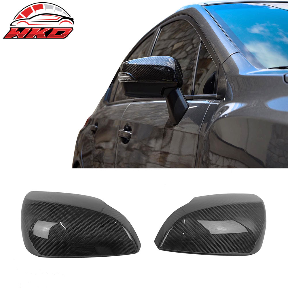Fits 15-21 Subaru WRX STI Sedan Carbon Fiber Rear View Mirror Covers Trim 2PCS