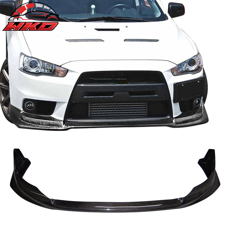Fits 08-15 Mitsubishi Lancer EVO X VR Style Front Bumper Lip Matte Carbon Fiber
