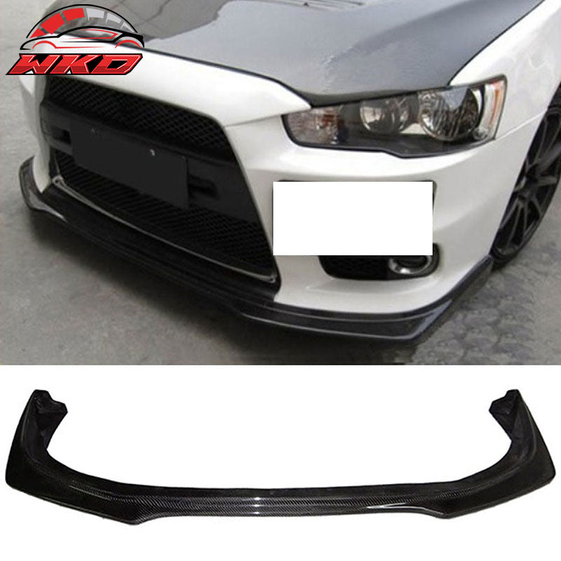 Fits 08-15 Mitsubishi Lancer Evolution EVO X 10 RA Front Bumper Lip Carbon Fiber