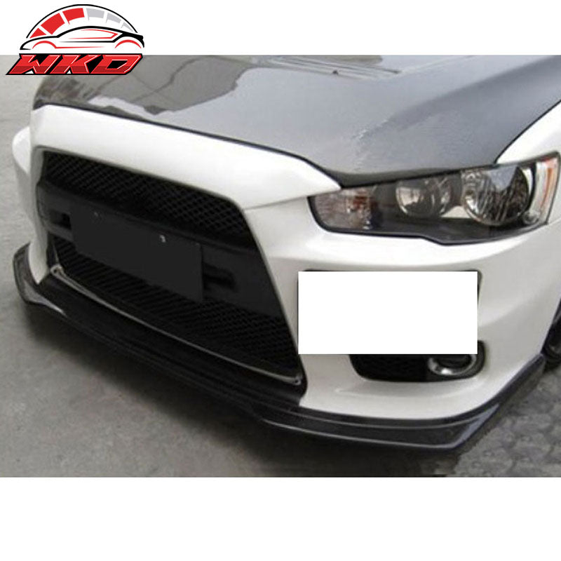 Fits 08-15 Mitsubishi Lancer Evolution EVO X 10 RA Front Bumper Lip Carbon Fiber
