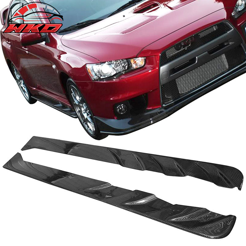 Fits 08-16 Mitsubishi Lancer EVO X Jun Style Side Skirts 2PC Matte Carbon Fiber