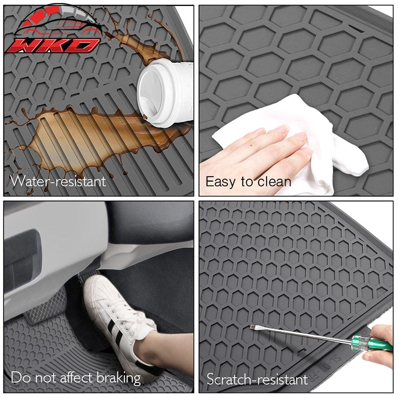 Fits 08-17 Mitsubishi Lancer OE Style All Weather Floor Mats Carpets Latex Gray