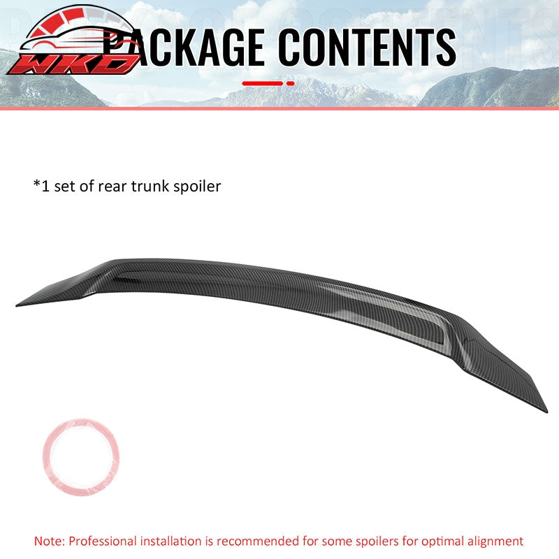 Fits 08-17 Mitsubishi Lancer EVO X R Style Carbon Fiber Print Trunk Spoiler ABS