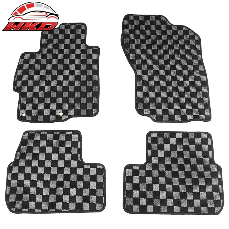 Wholesale For 08-17 Mitsubishi Lancer Floor Mat Non-Slip Carpet Checkered Black Gray Plaid