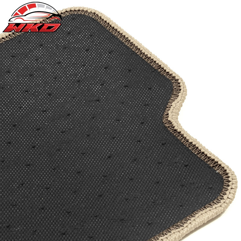 Fits 08-17 Mitsubishi Lancer 4PCS Floor Mats Liner Front Rear Nylon Beige Carpet