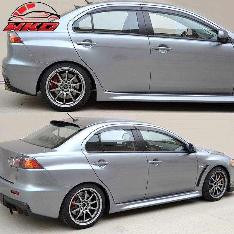 Fits 08-17 Mitsubishi Lancer EVO 10 X Window Visors Acrylic Rain Guard Deflector