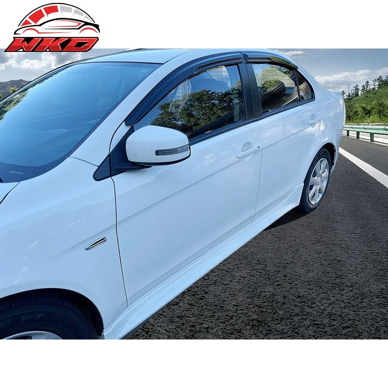 Fits 08-17 Mitsubishi Lancer EVO Mugen Style Window Visor Sun Rain Deflector 4PC