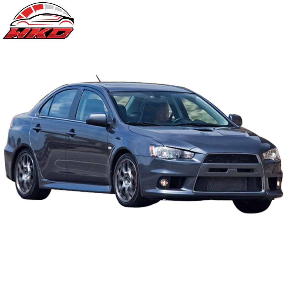 Fits 08-15 Mitsubishi Lancer EVO Style Front Bumper Cover + Grille Fog Covers