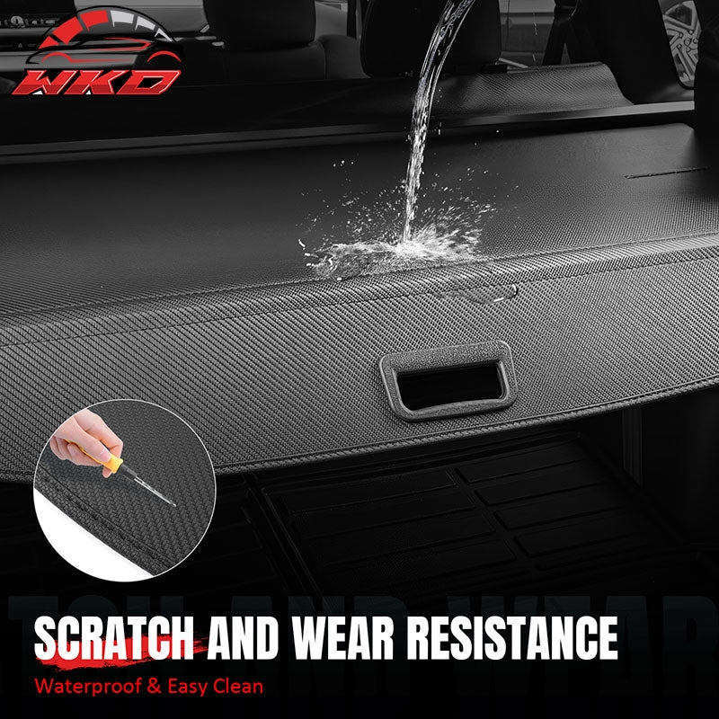 Fits 22-26 Mitsubishi Outlander & PHEV Rear Cargo Cover Carbon Fiber Texture
