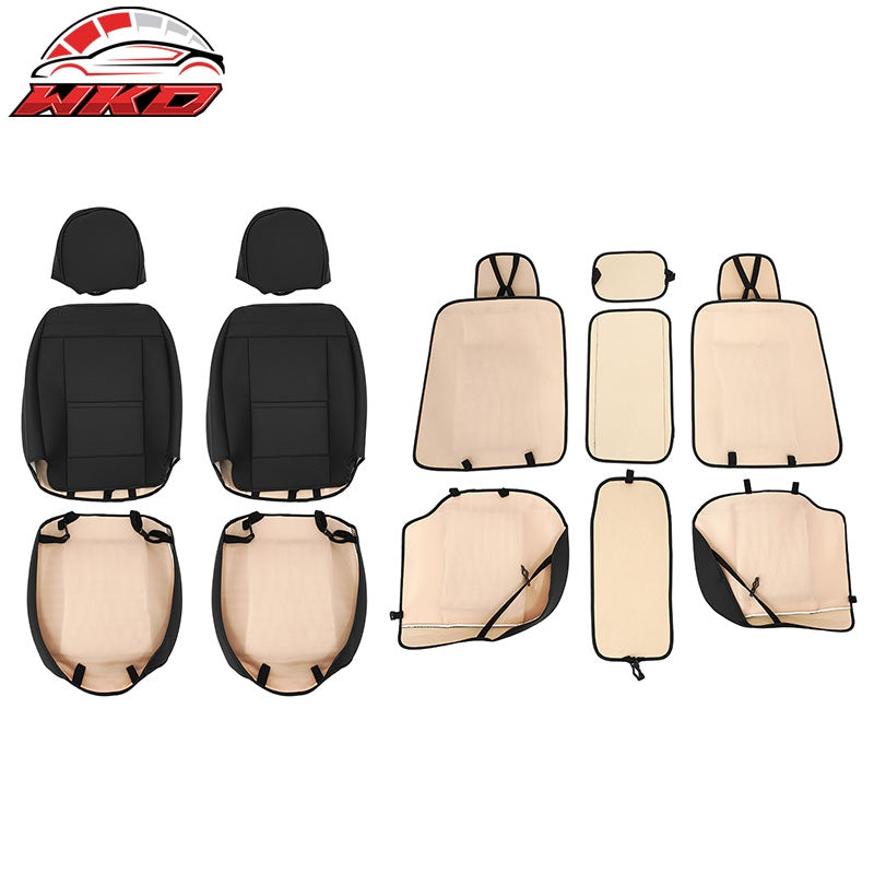 Fits Most 5 Passenger Cars Seat Covers 05 Style Front Rear Row Seat Protector PU
