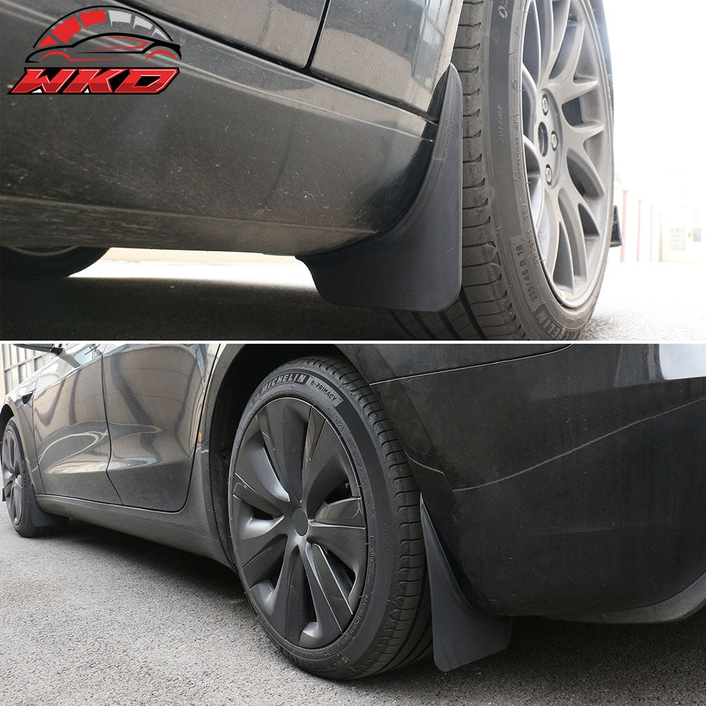Fits 24-25 Tesla Model 3 Highland OE Style Front Rear Mud Flaps Splash Guards