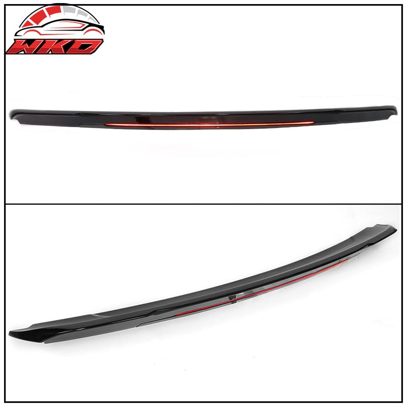 Fits 15-23 Ford Mustang 2DR Coupe Long LED Style Trunk Spoiler Gloss Black - ABS