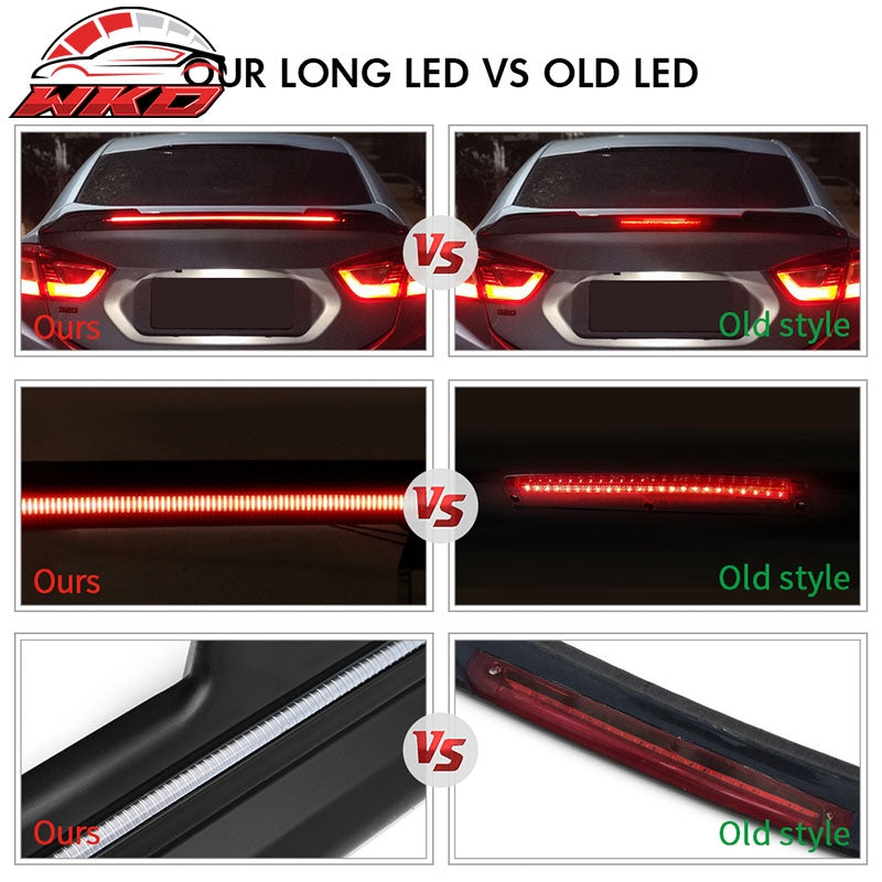 Fits 15-23 Ford Mustang 2DR Coupe Long LED Style Trunk Spoiler Gloss Black - ABS