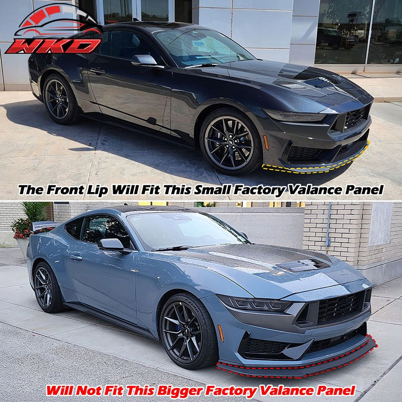 Fits 24-26 Ford Mustang S650 Performance Ikon Front Bumper Lip Carbon Fiber Look