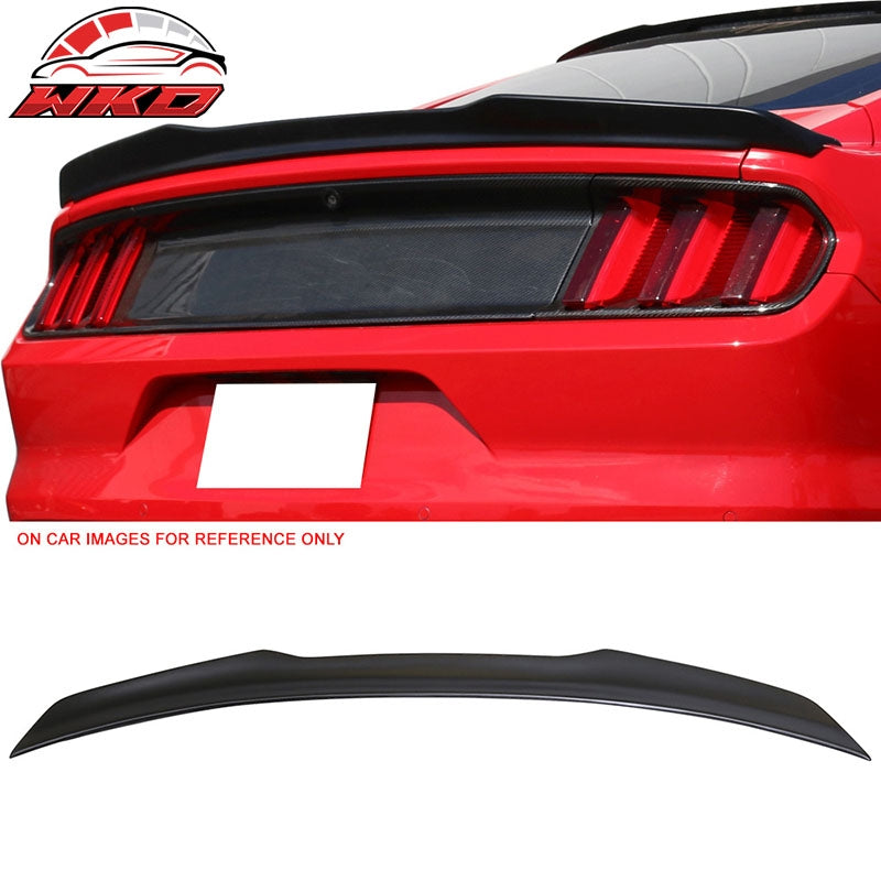 Fits 15-23 Ford Mustang Coupe High Kick V Style Matte Black Trunk Spoiler ABS