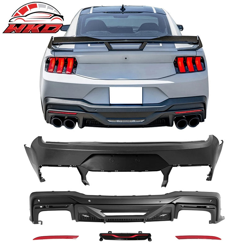 Wholesale 15-23 Mustang Dark Horse Rear Bumper + Diffuser + LED GT-C Light +Reflector - Wikond Auto
