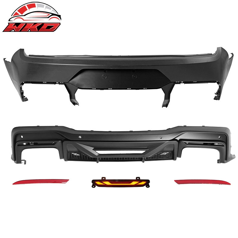 Wholesale 15-23 Mustang Dark Horse Rear Bumper + Diffuser + LED GT-V Light +Reflector