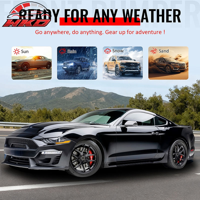 Fits 18-23 Mustang Front Bumper Cover Shelby Super Snake Style with Matte Grille