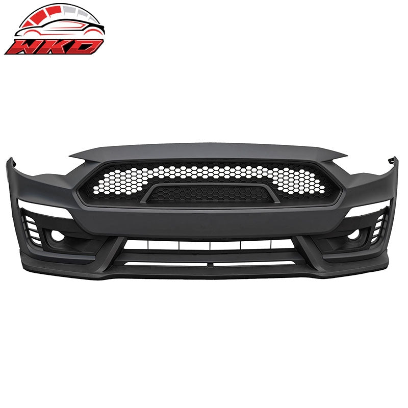 Fits 18-23 Mustang Front Bumper Cover Shelby Super Snake Style with Matte Grille