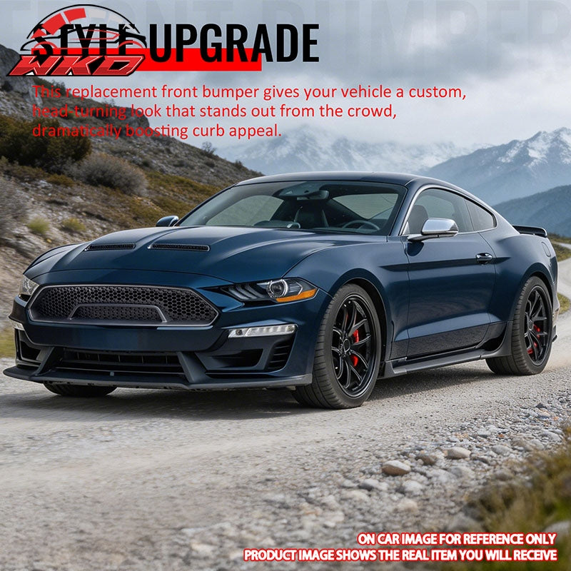 Fits 18-23 Mustang Front Bumper Cover Shelby Super Snake Style with Gloss Grille