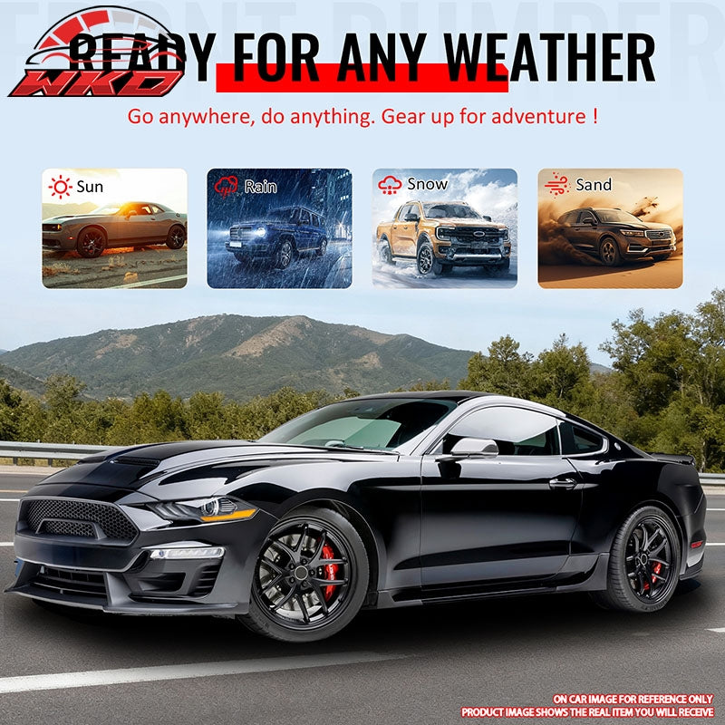 Fits 18-23 Mustang Front Bumper Cover Shelby Super Snake Style with Gloss Grille