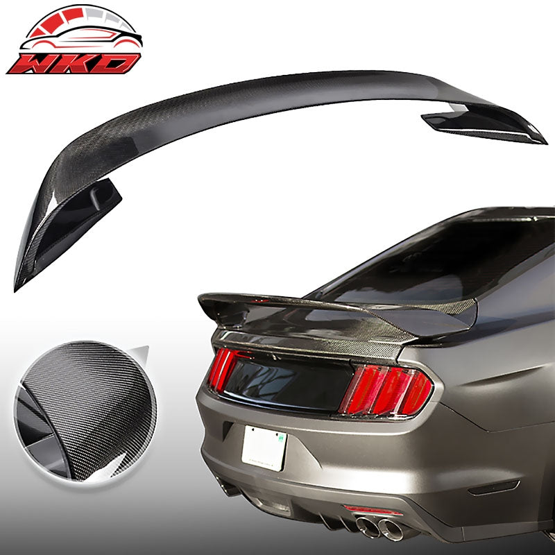 Fits 15-23 Ford Mustang GT350R Style Trunk Spoiler Wing - Matte Carbon Fiber
