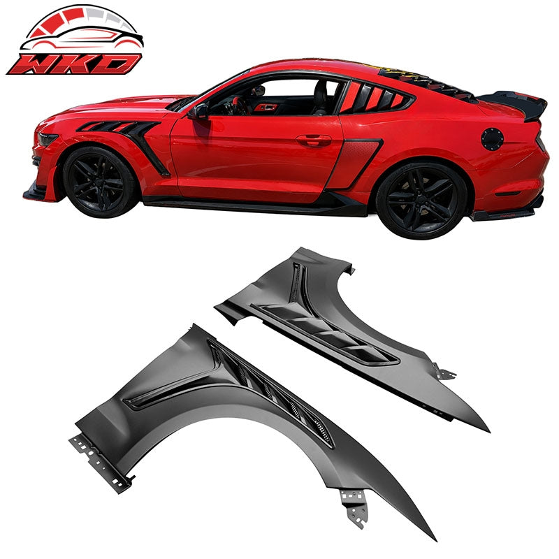 Fits 15-17 Mustang GTD Style Front Fenders Aluminum Driver Passenger Side Panel