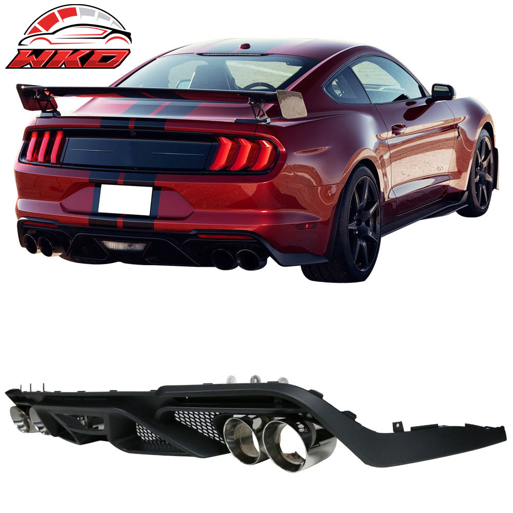 Fits 18-23 Ford Mustang GT500 Style Rear Diffuser Bumper Lip Spoiler - PP