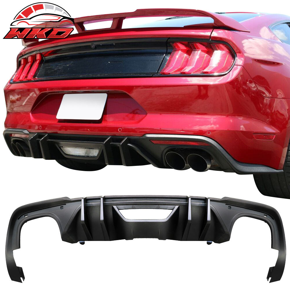 Fits 18-23 Ford Mustang S550 2-Door Competition Matte Black PP Rear Diffuser