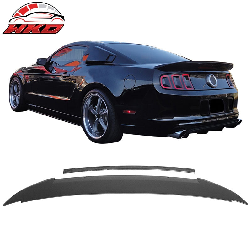 Fits 10-14 Ford Mustang V6 GT500 Trunk Spoiler Wing - Matte Carbon Fiber