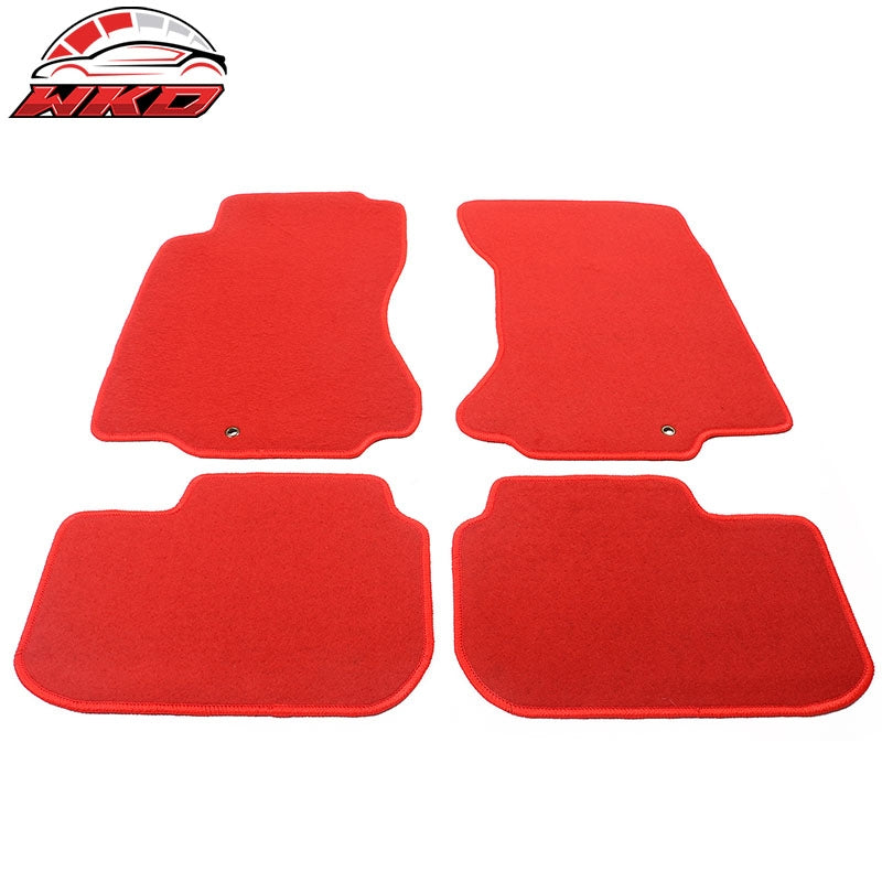 Fits 90-96 Nissan 300ZX Red Nylon Floor Mats Liner 1st 2nd Row Car Carpets 4PCS