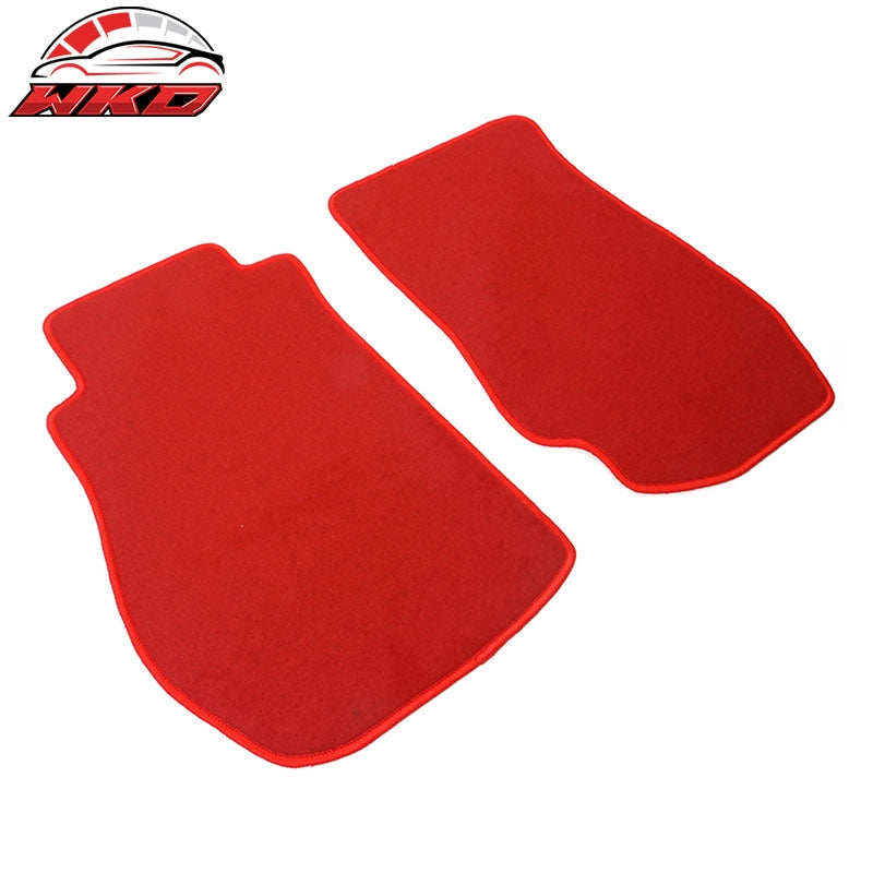 Fits 03-09 Nissan 350Z Floor Mats Liner Nylon Red Non-Slip Auto Carpets 2PC