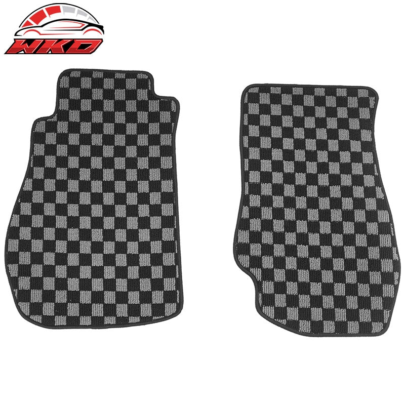 Wholesale 03-09 Nissan 350Z Floor Mats Non-Slip Carpets Checkered Black Gray Plaid