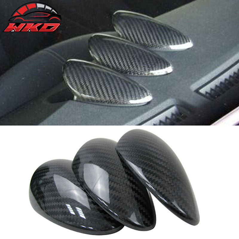 Fits 09-20 Nissan 370Z Front Center Dash Gauge Cover Pod Trim - Carbon Fiber CF