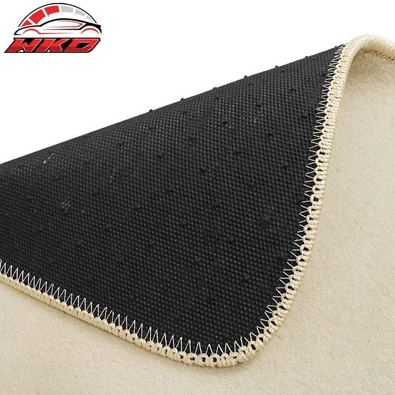 Fits 09-20 Nissan 370Z Nylon Beige Floor Mats Liner Non-Slip Auto Carpets 2PCS