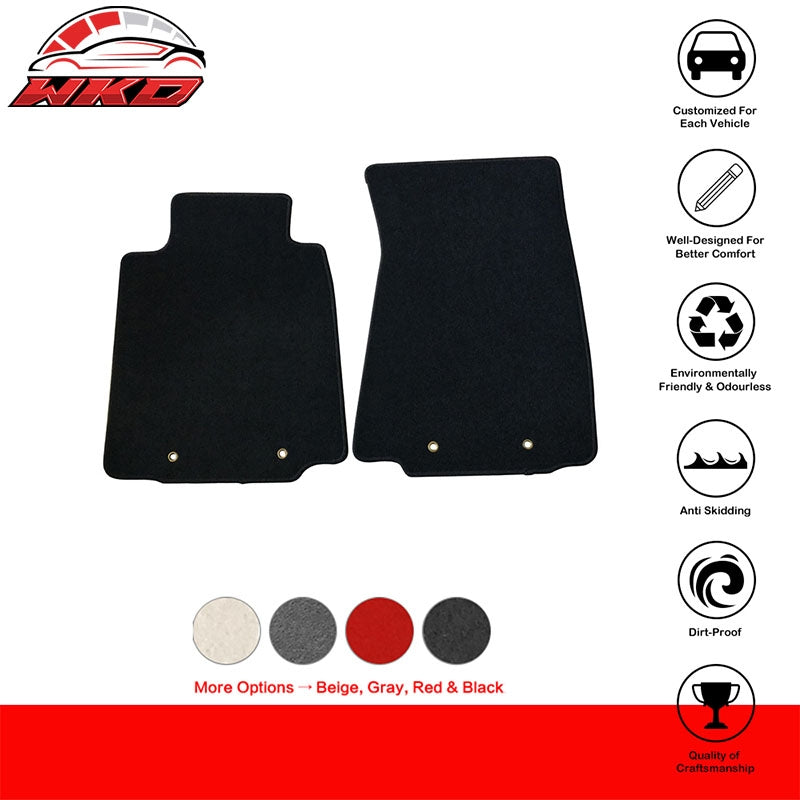 Fits 09-20 Nissan 370Z Nylon Black Floor Mats Liner Non-Slip Auto Carpets 2PCS
